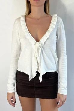 Cardigan con rouches