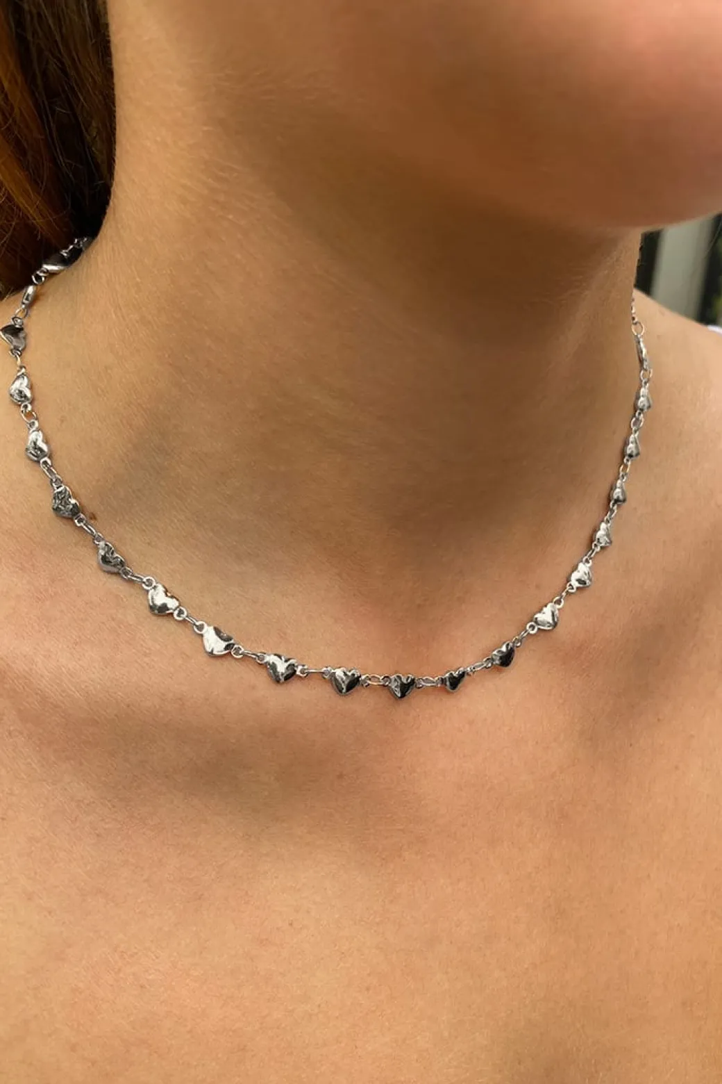 Collana choker cuori