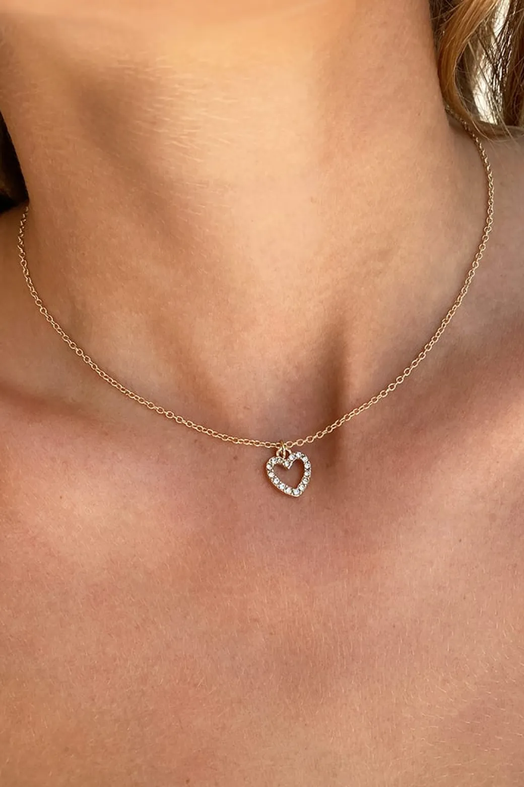 Collana cuore strass