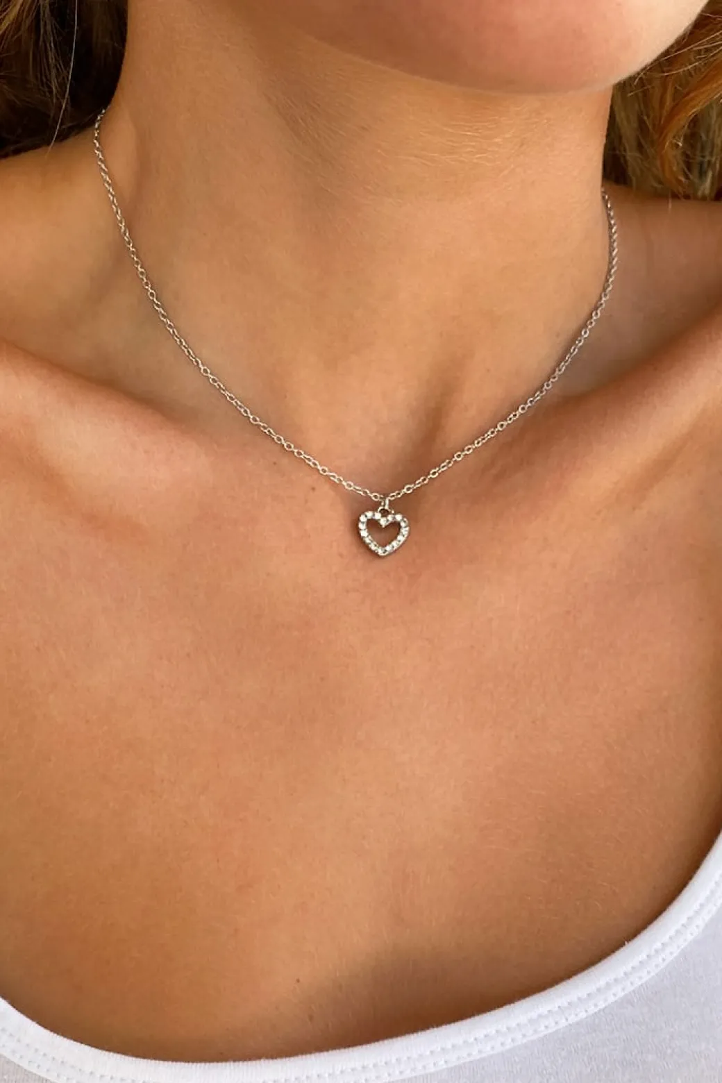 Collana cuore strass