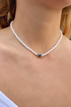 Collana perle e cuore