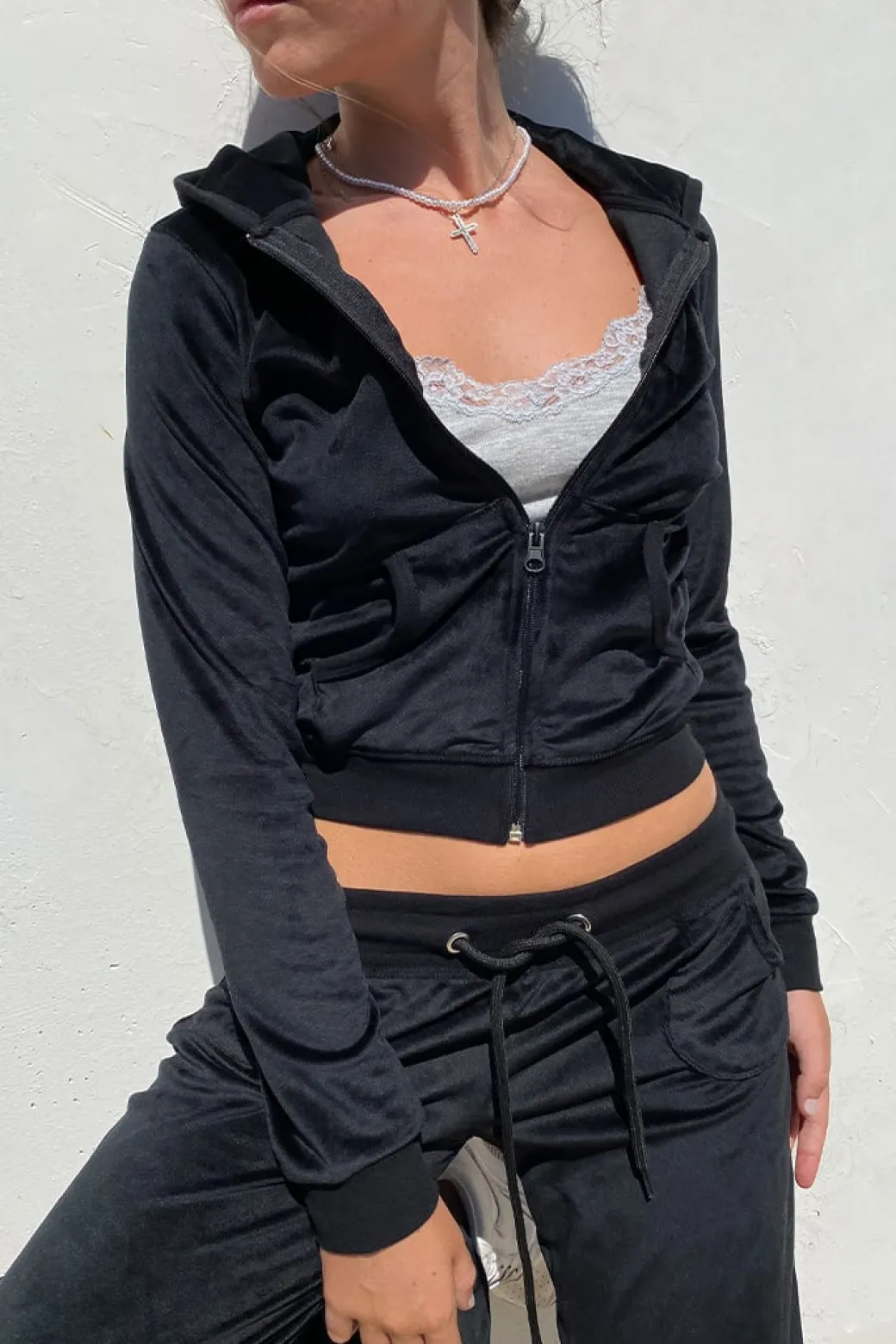 Felpa cappuccio zip ciniglia