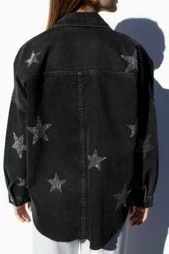 Giacca oversize stelle strass