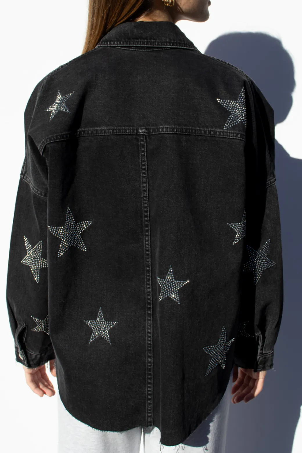 Giacca oversize stelle strass