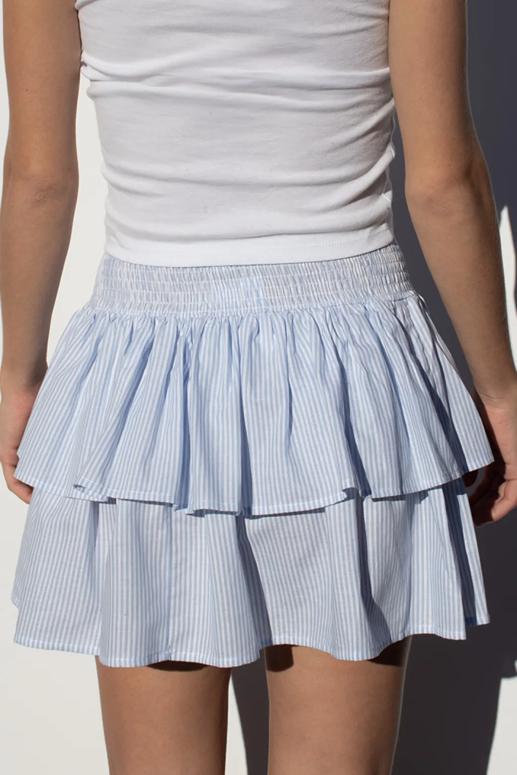 Gonna fili elastici con due balze