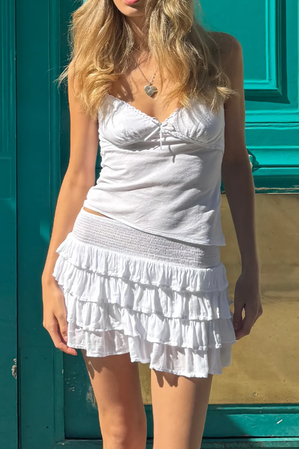 Gonna shorts con balze