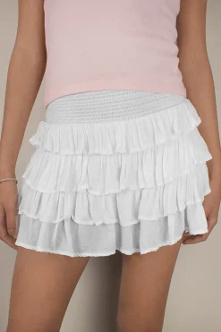 Gonna shorts con balze