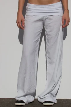 Pantaloni palazzo fascia in vita