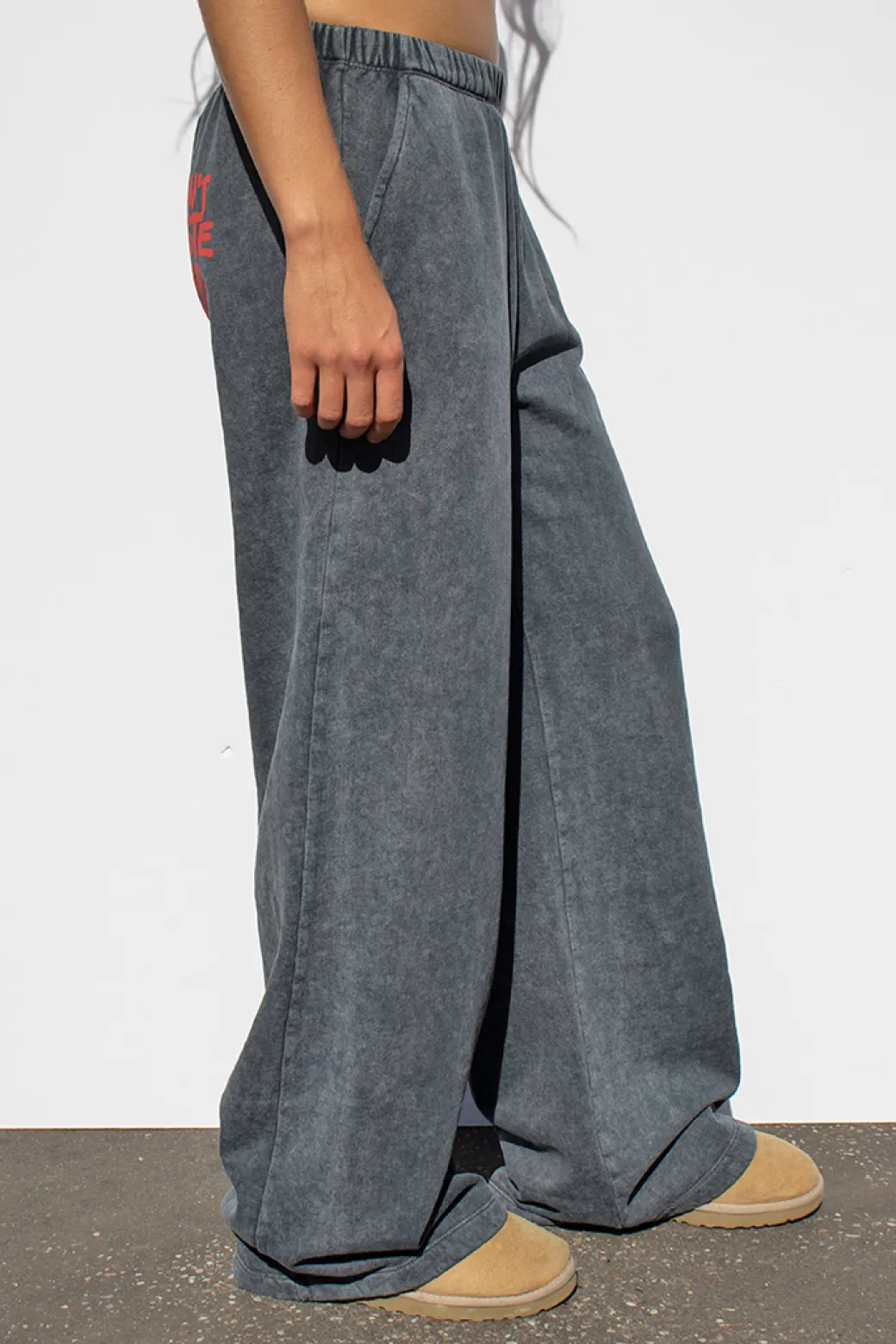 Pantaloni tuta wide-leg don't waste your tears