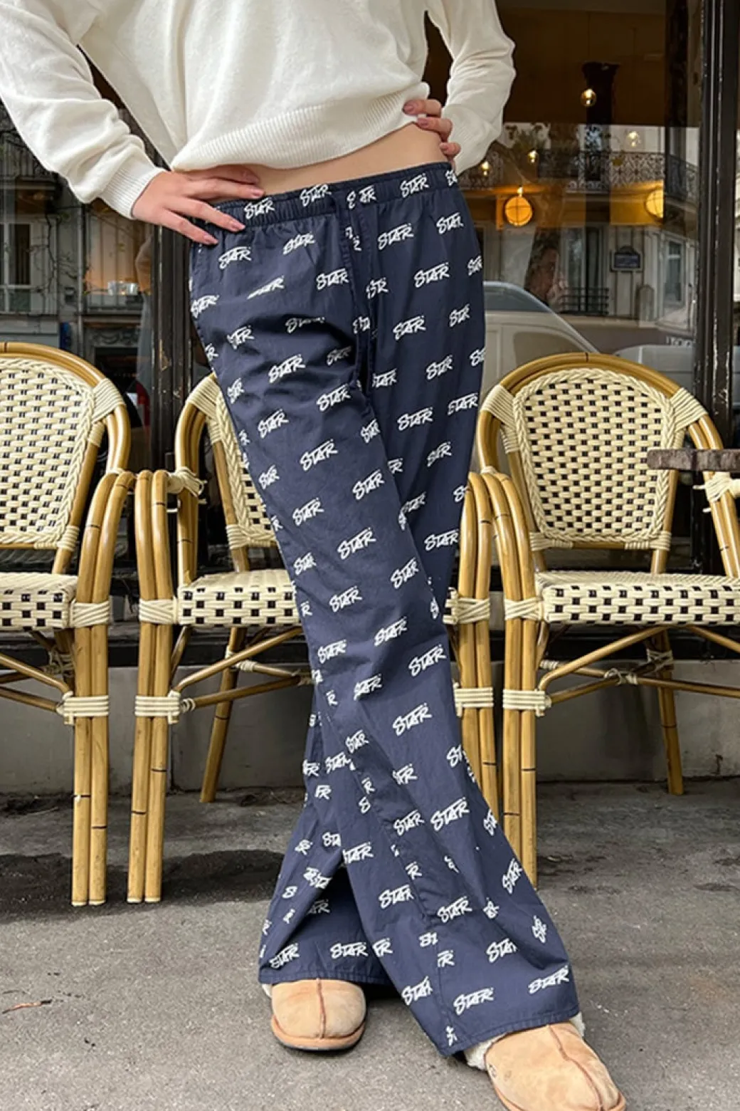 Pantaloni wide-leg con coulisse