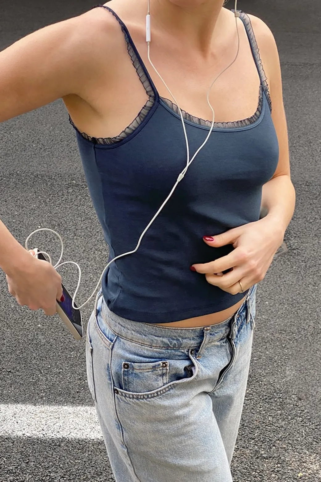 Tank top inserti in tulle