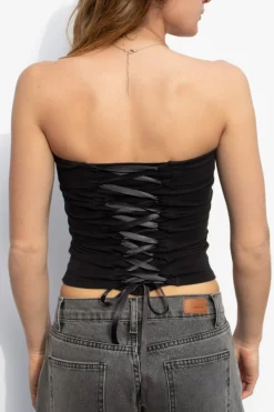 Top a fascia con lace-up
