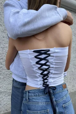 Top a fascia con lace-up