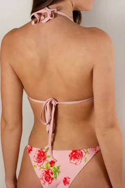 Top bikini triangolo con rouches