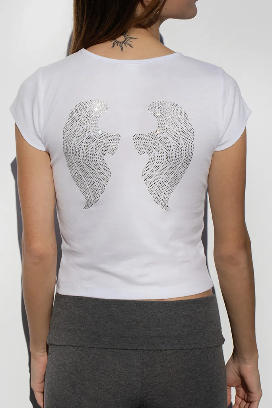 T-shirt Angel wings con strass