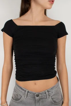 T-shirt arricciata con fiocco