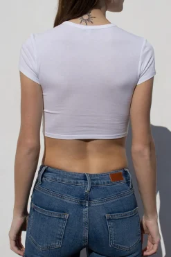 T-shirt crop girocollo