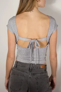 T-shirt fiocco dietro lurex