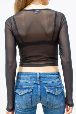 T-shirt girocollo trasparente