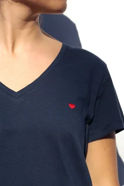 T-shirt scollo a V cuore