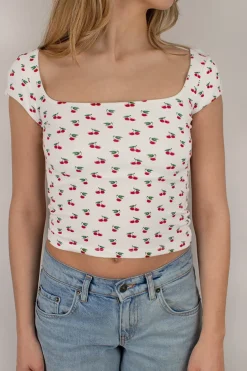 T-shirt scollo quadrato